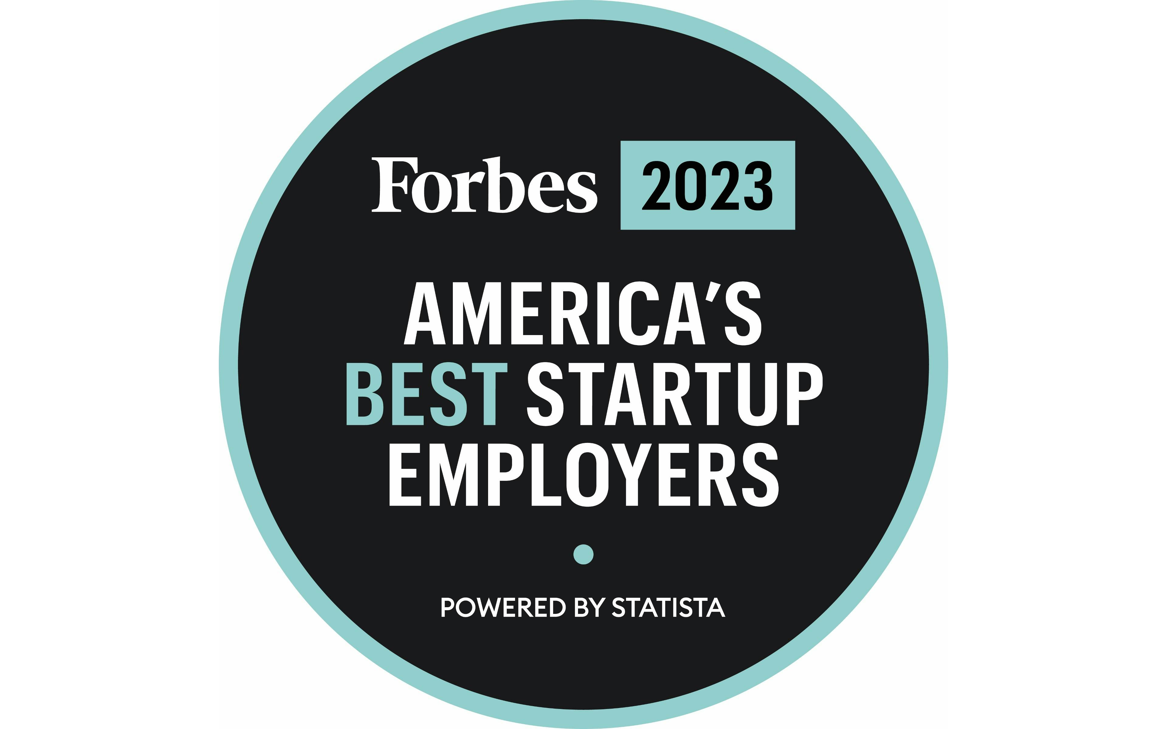 Forbes 2023 America's best startup employers logo
