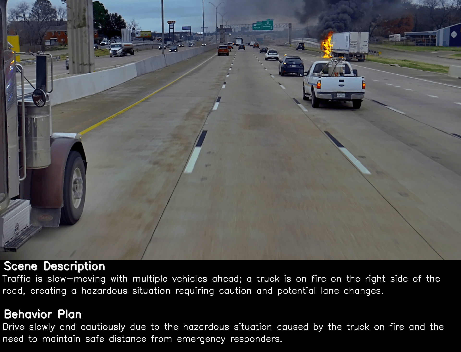 Traffic officer directing vehicles around an incident